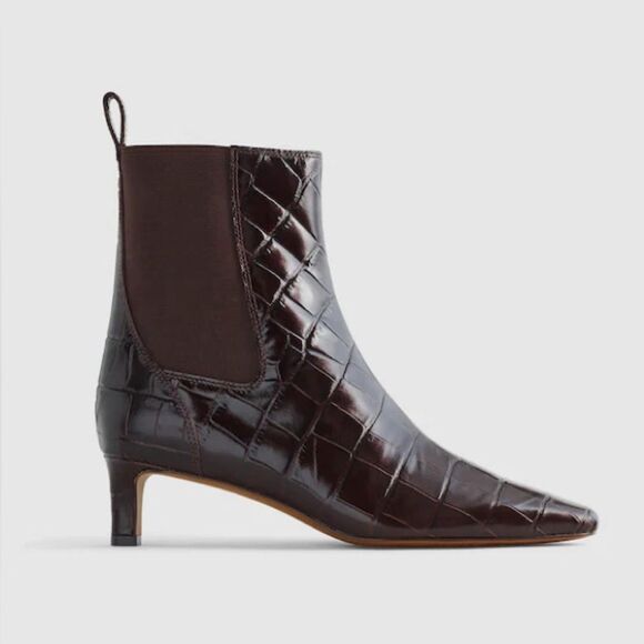 Madewell Shoes - Madewell The Dimes Chelsea Boot in Brown Croc Embossed Leather Size 10 NWOB